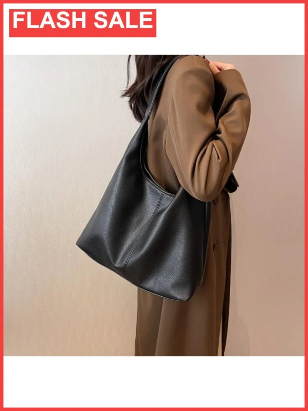PU Leather Hobo Bag Set 2pc Soft Slouchy Tote Shoulder Purse for Work